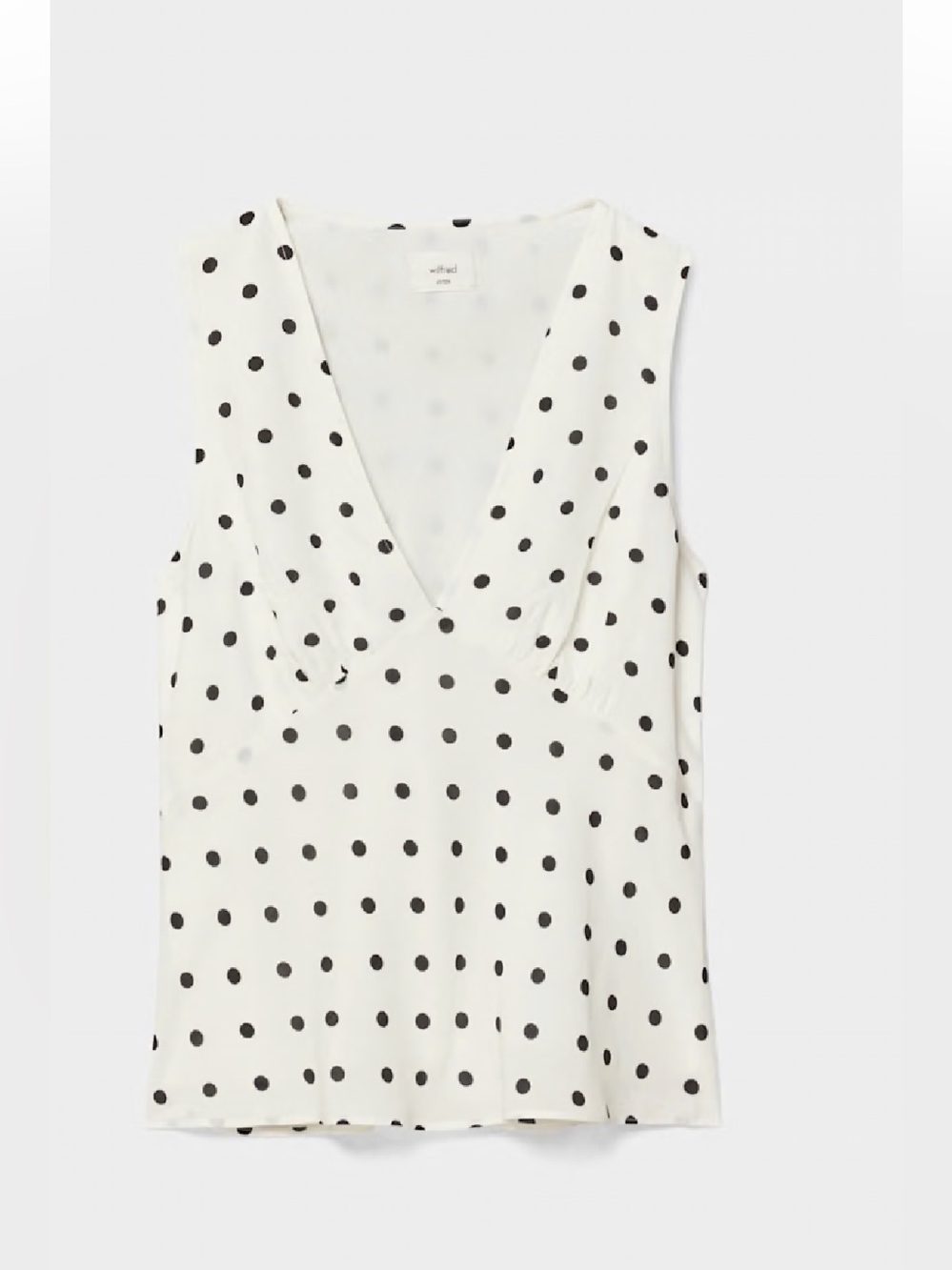 Aritzia Wilfred Novelist top light birch/black polka dot, M